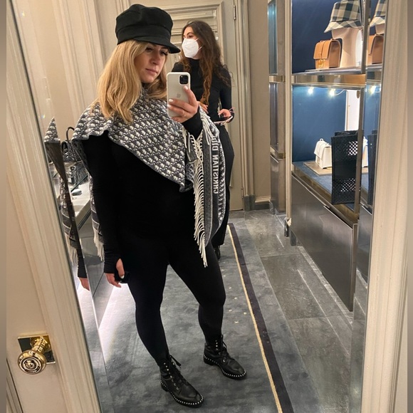 Dior cashmere cape navy blue - Picture 3 of 9